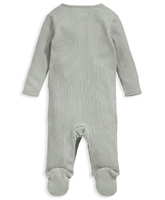 Organic Green Ribbed Sleepsuit image number 3
