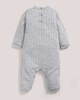 Fine Knit Romper with Pointelle Details Grey- New Born image number 2