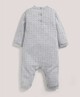 Fine Knit Romper with Pointelle Details Grey- New Born image number 2