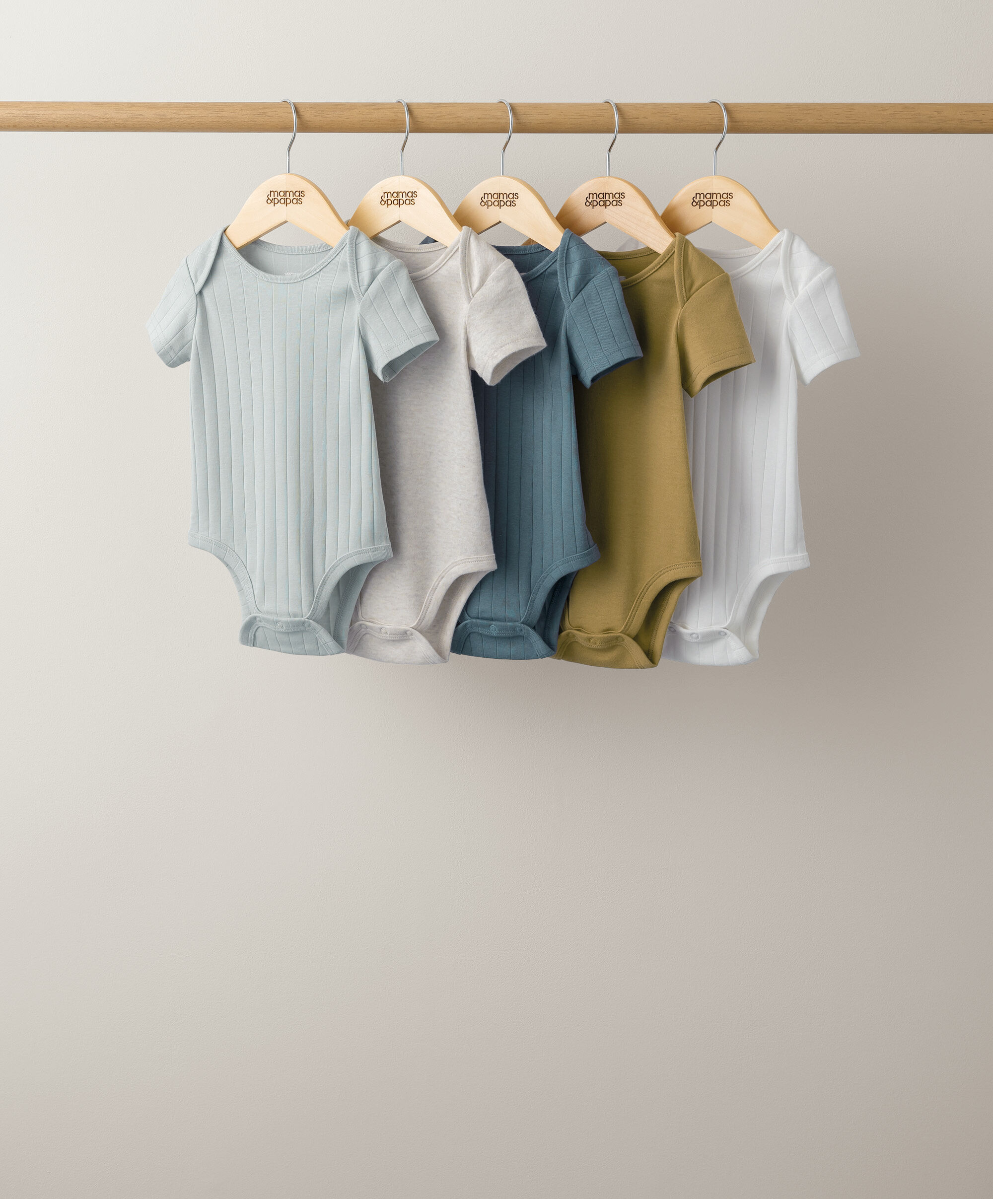 5 Pack Ribbed Short Sleeve Bodysuits image number 1