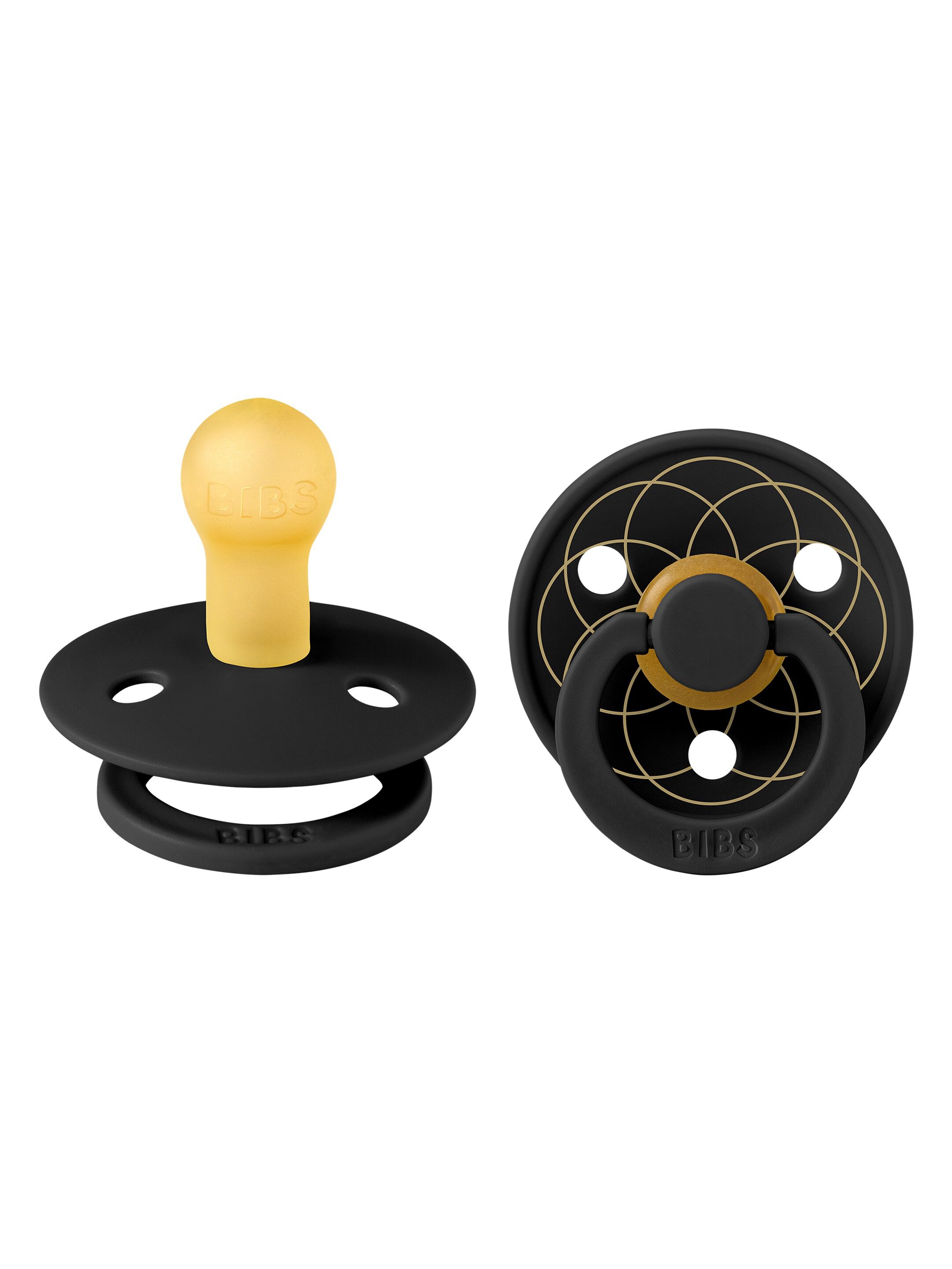 BIBS Pacifier Studio Colour 2 PACK Layl Latex Size 1 Black Gold image number 2