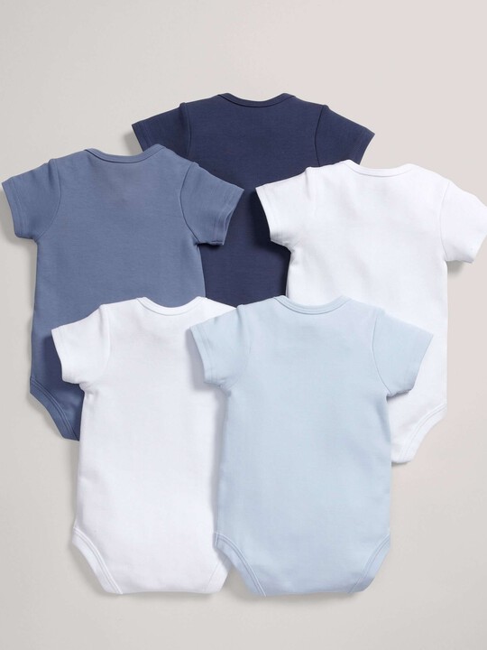 5 pack Mix Short Sleeve Bodysuits Blue- 12-18 months image number 2