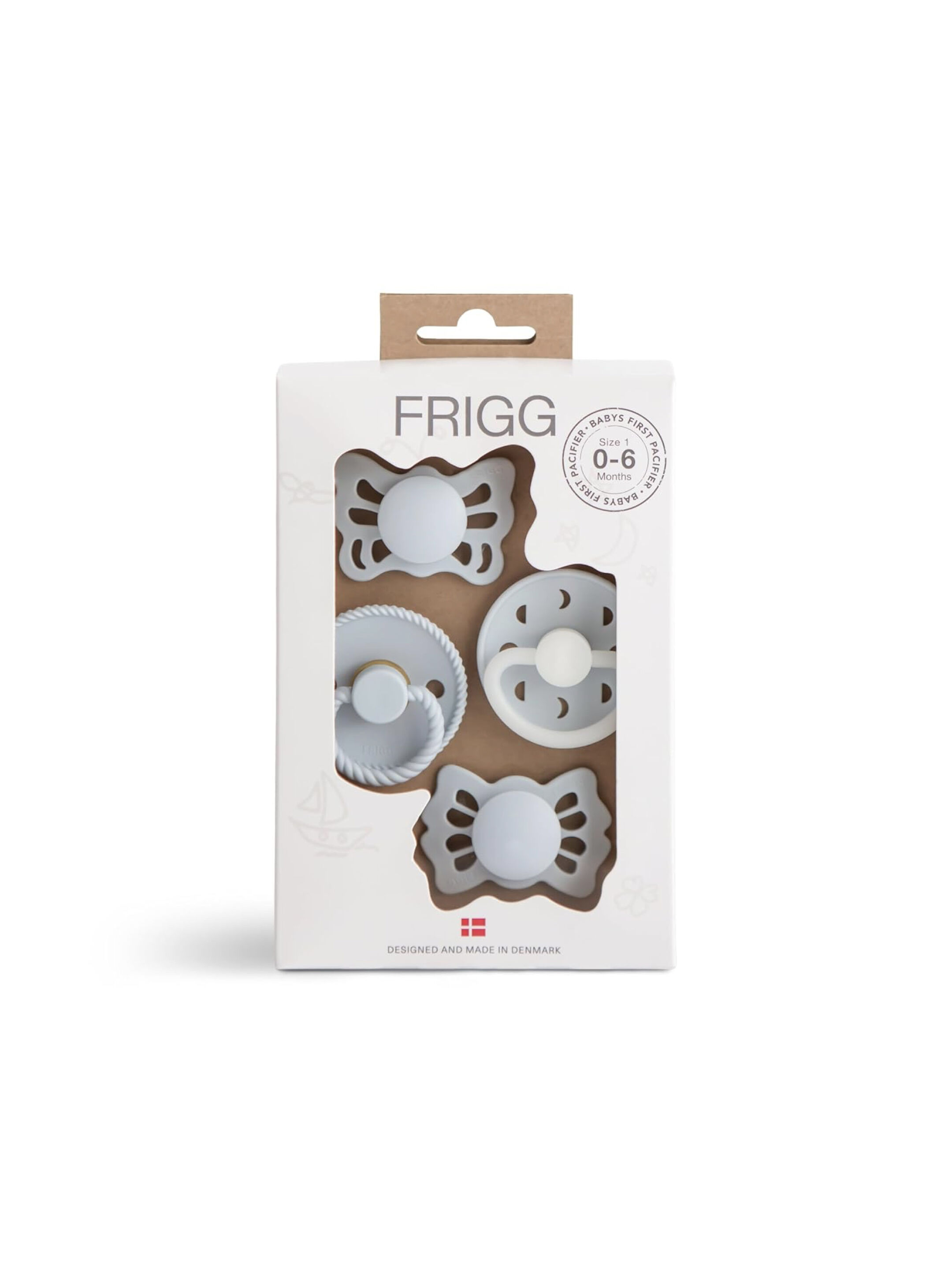 FRIGG Baby's First Pacifier 4-pack - Moonlight Sailing - Powder Blue 0-6M - Size 1 image number 1