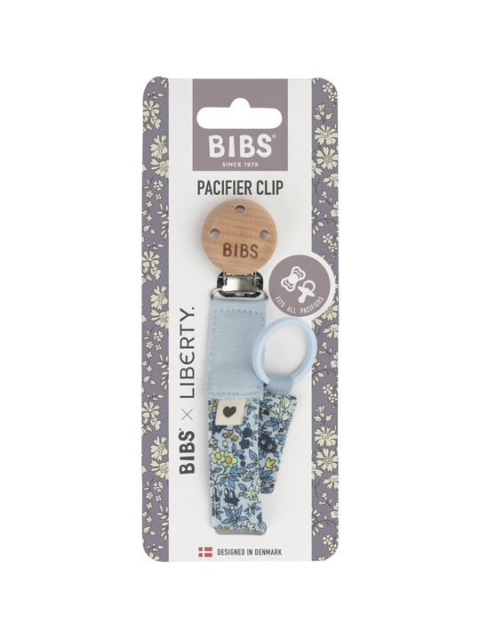 BIBS x Liberty Pacifier Clip Camomile Lawn Baby Blue image number 2