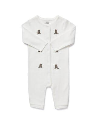 Embroidered Bear Romper