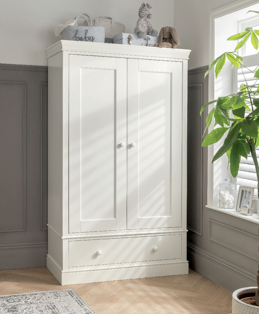 Oxford Wardrobe with Storage Drawer - White