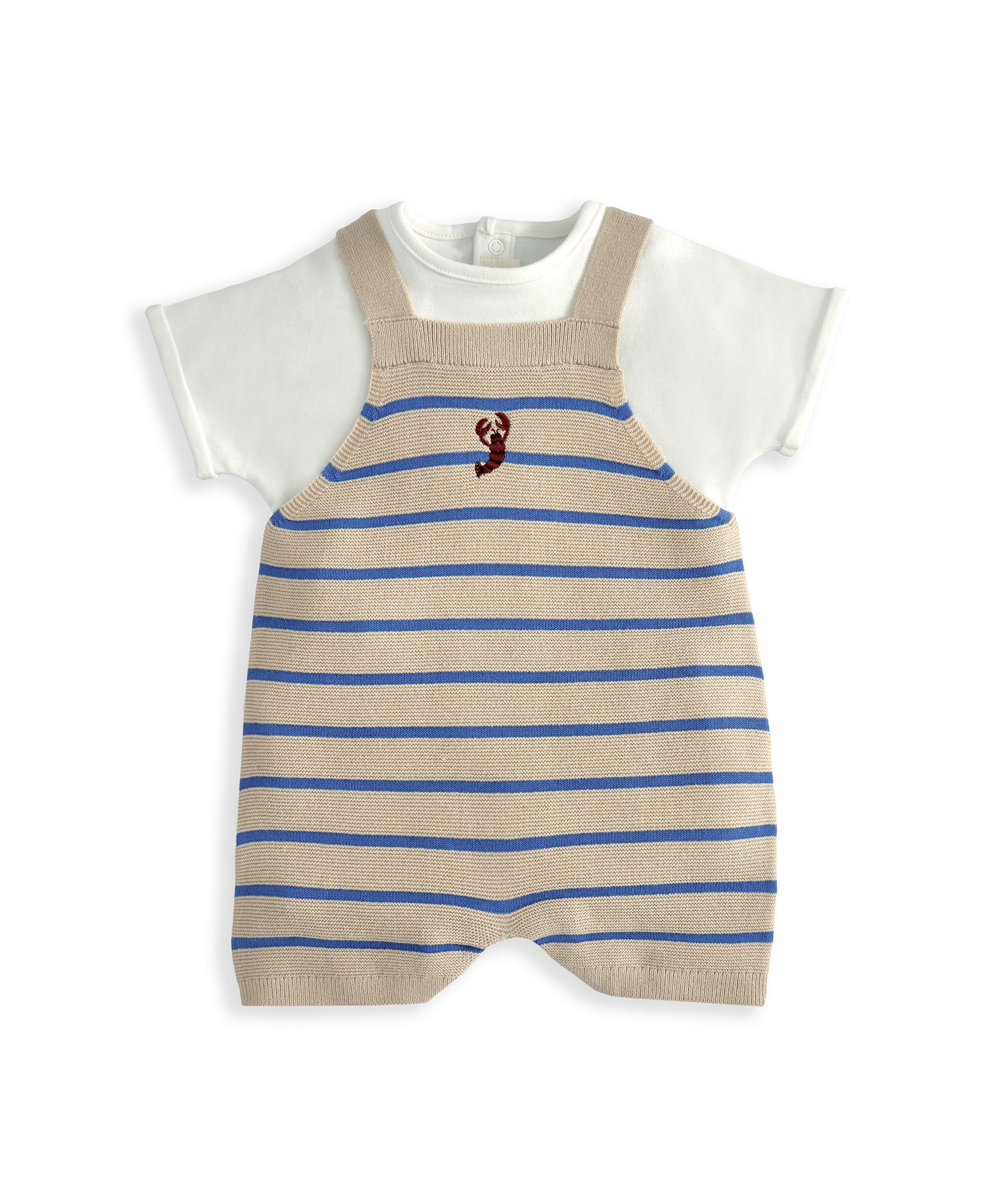 Knitted Dungarees & T-shirt Set image number 2