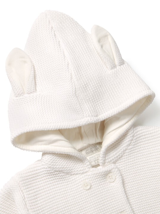 White Cardigan With Hood Ears image number 3