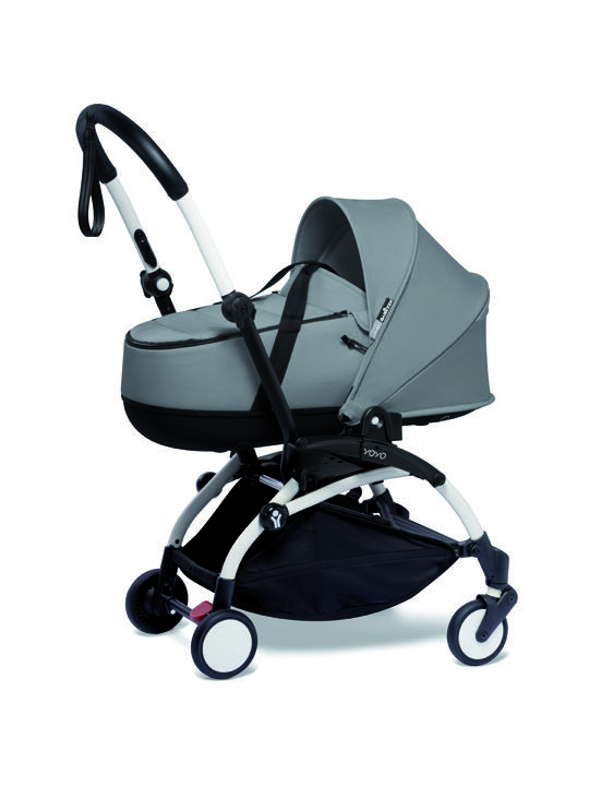 YOYO2 Stroller White Frame with Grey Bassinet image number 1