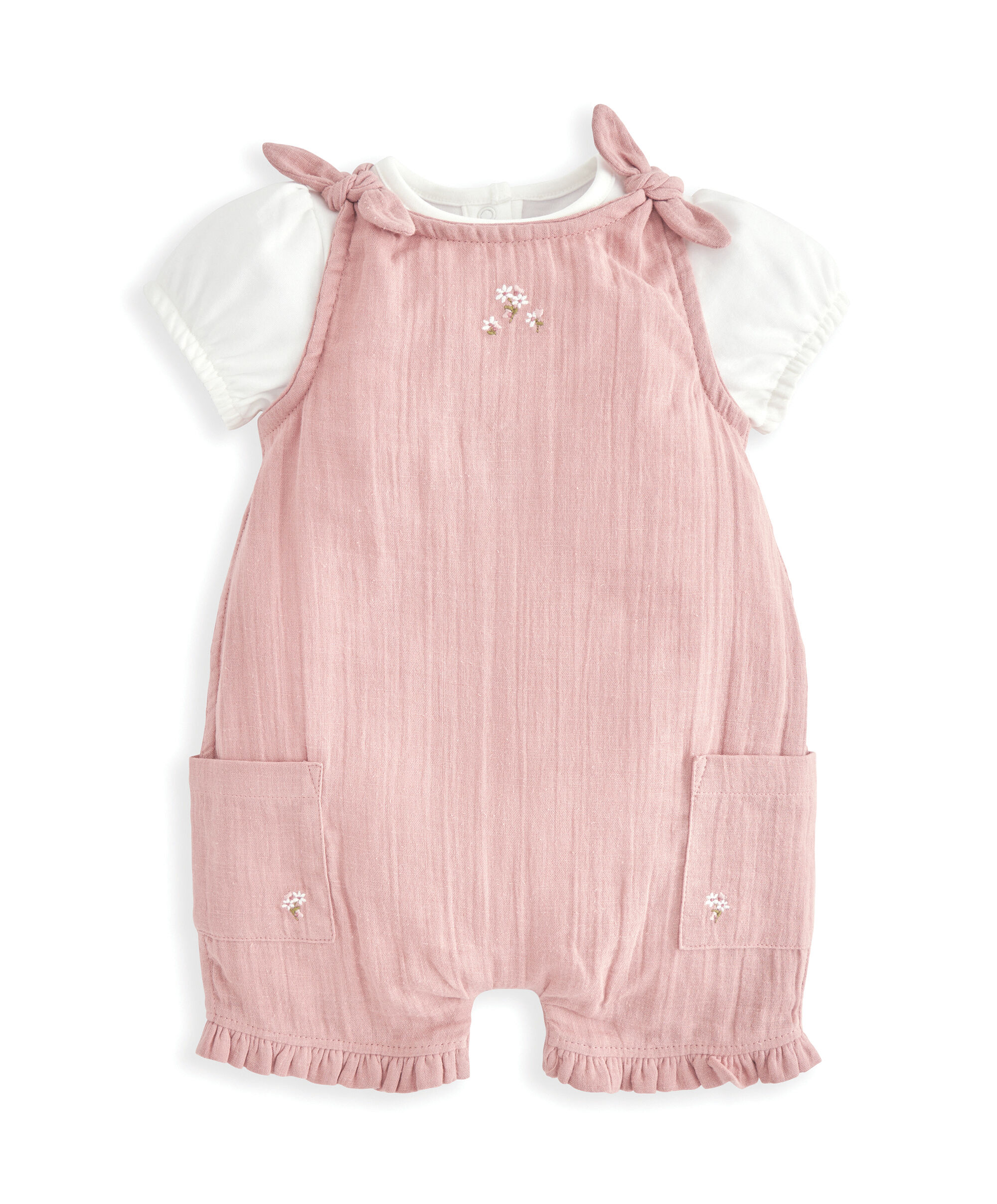 2 Piece Crinkle Romper & Bodysuit Set image number 2