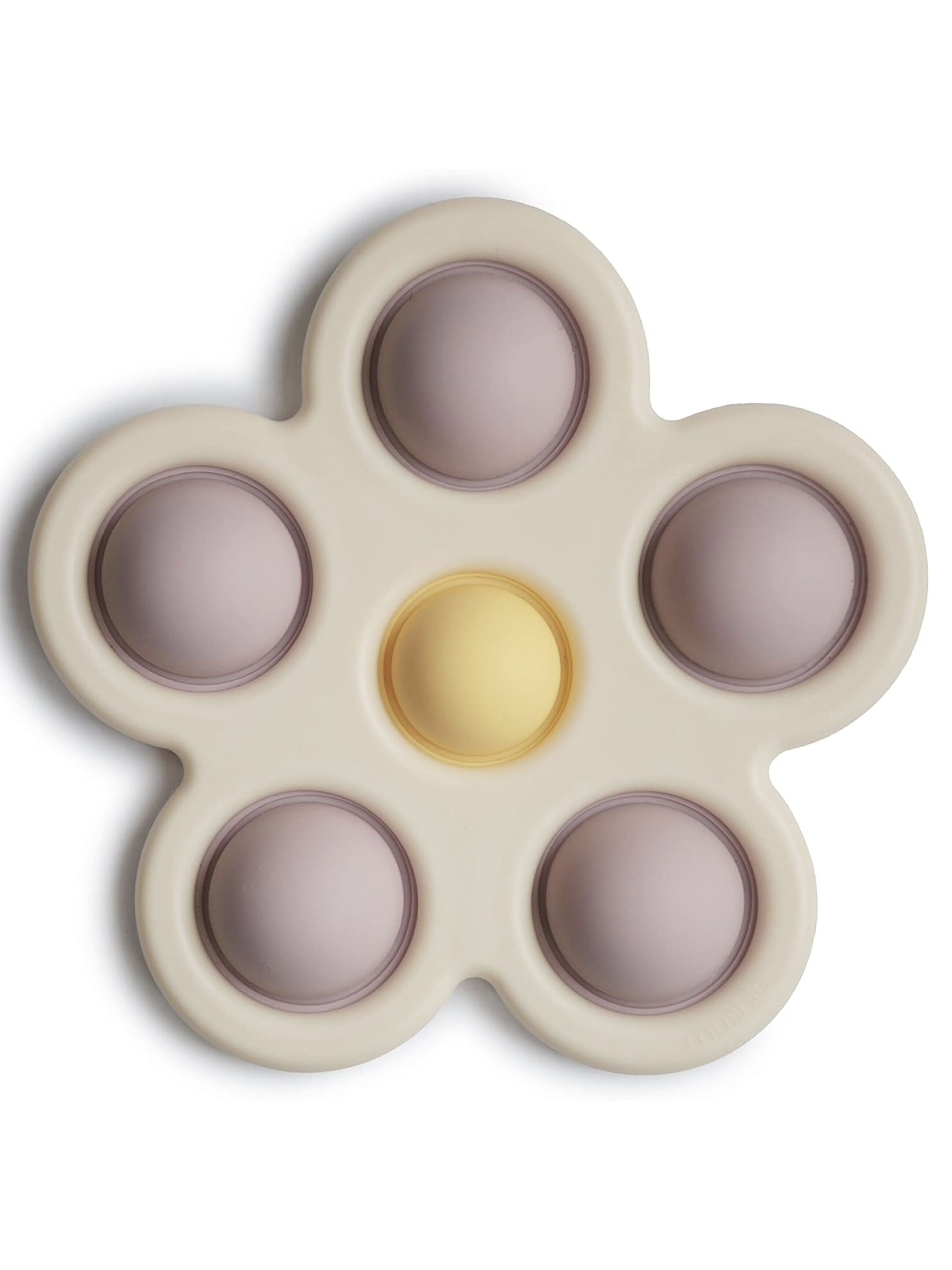 Mushie Flower Press Toy (Soft Lilac/Pale Daffodil/Ivory) image number 1