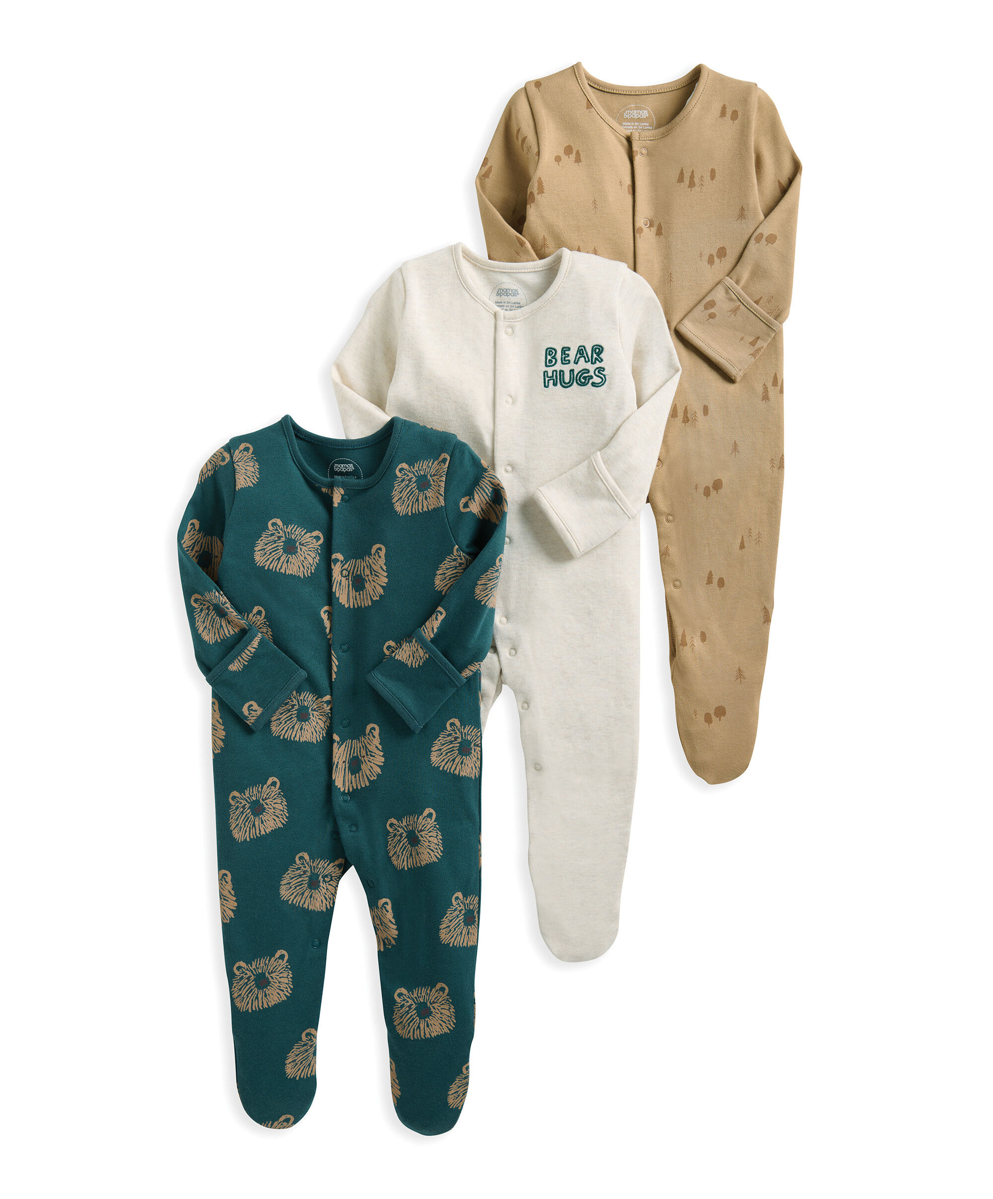 Bear Sleepsuits (Pack of 3) image number 2