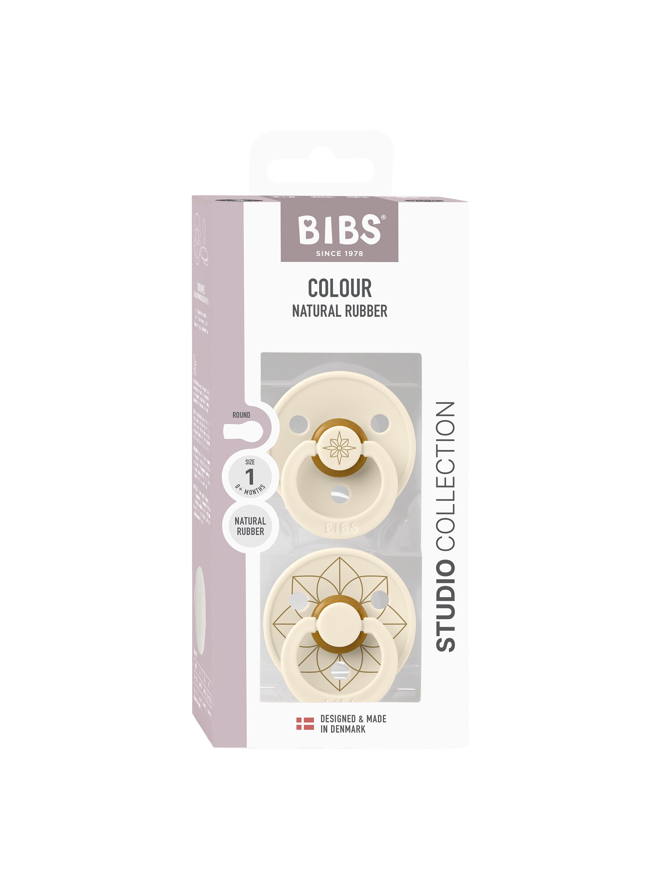 BIBS Pacifier Studio Colour 2 PACK Noor Latex Size 1 Ivory Gold image number 1