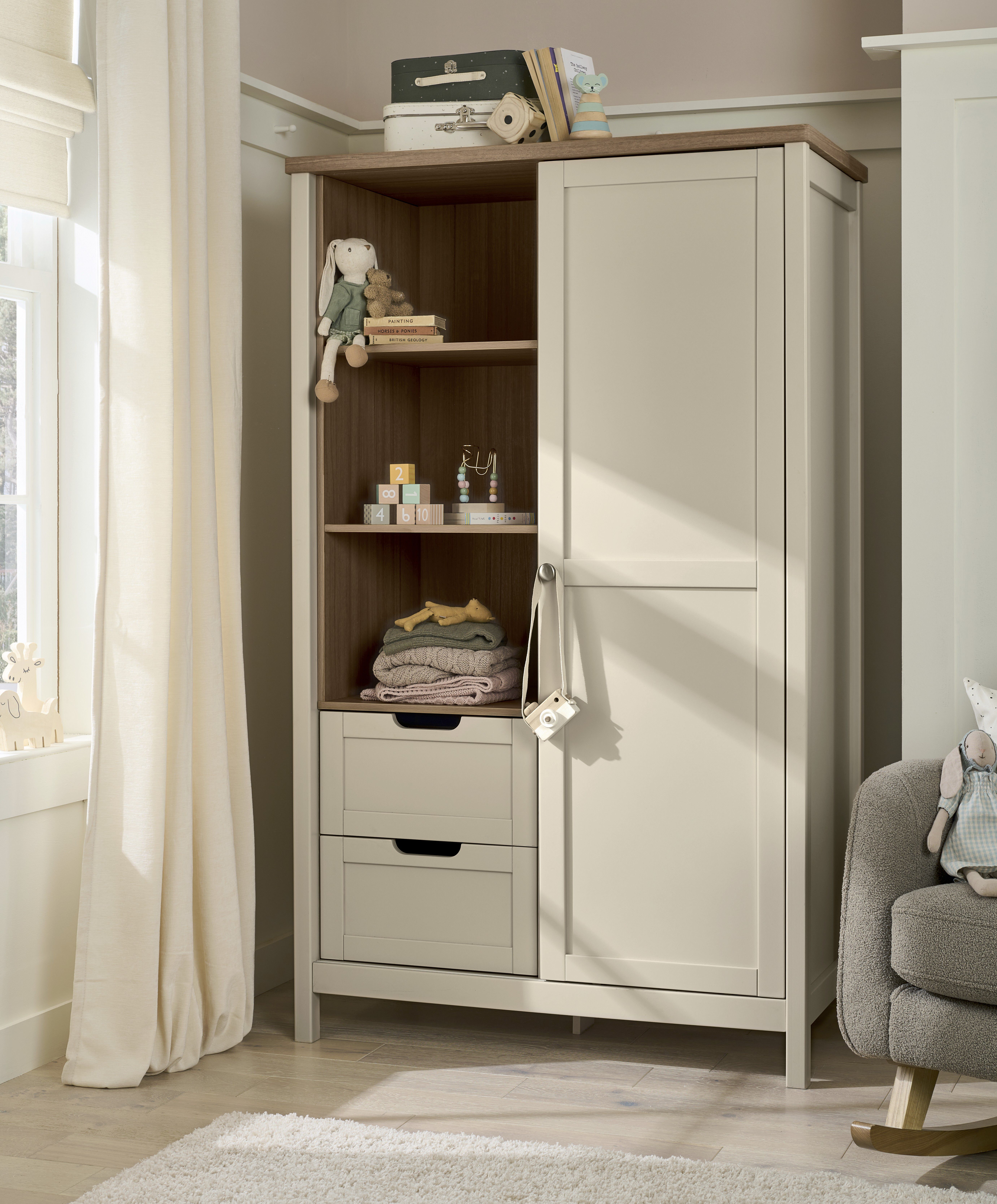 Harwell - Cashmere 3 Piece Cotbed Set with Dresser Changer & Wardrobe image number 4