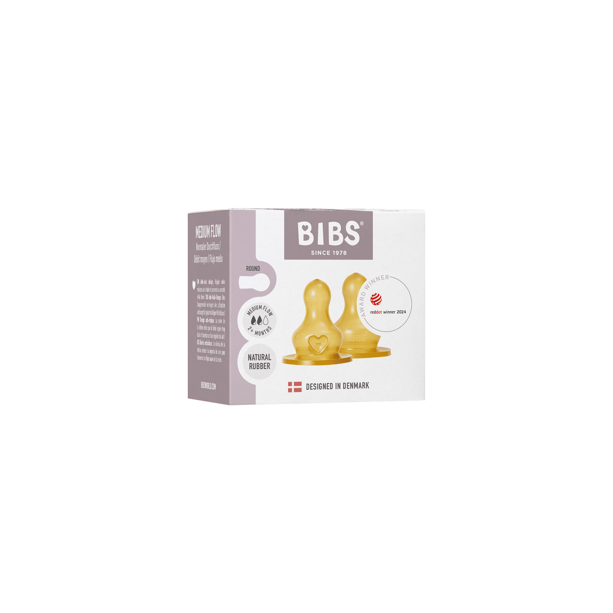 BIBS Baby Bottle Nipple Round Latex 2 Pack Medium Flow image number 2