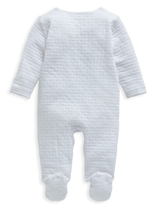 White Textured All-In-One with Bib image number 2