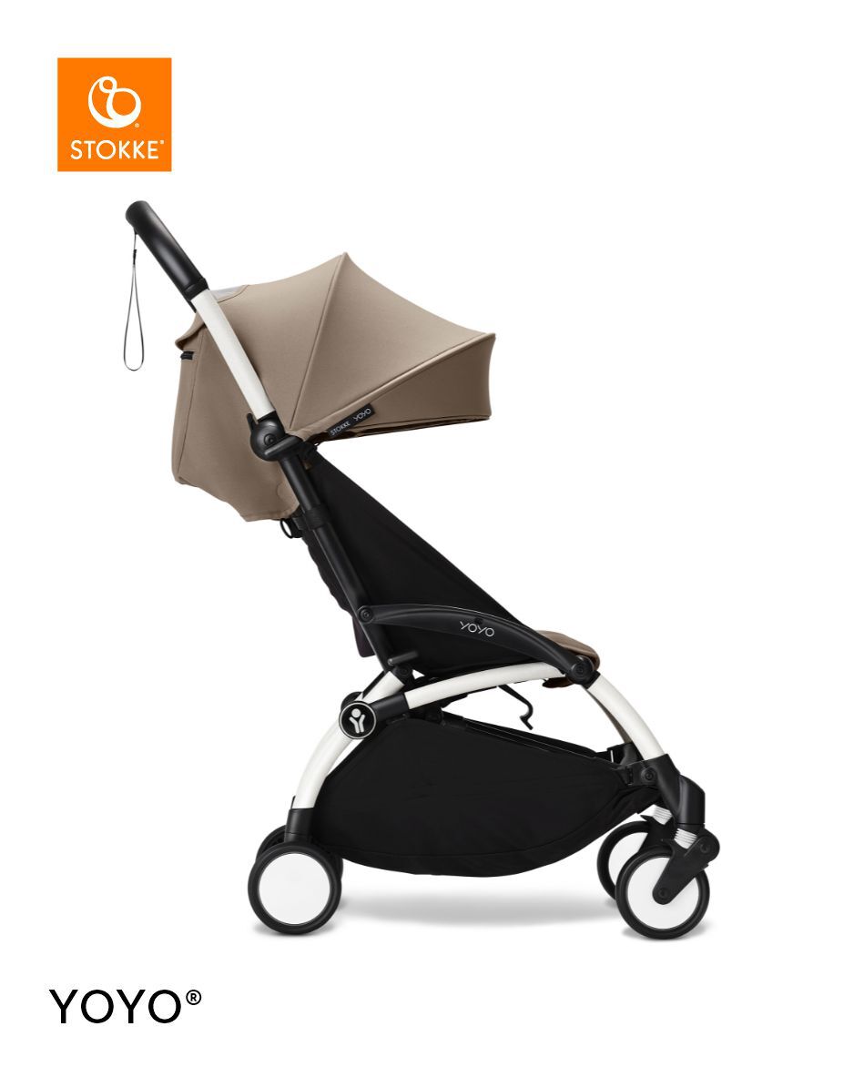 Stokke YOYO3 White Frame with 6+ Color Pack - Taupe & Cup Holder (3 Pieces)