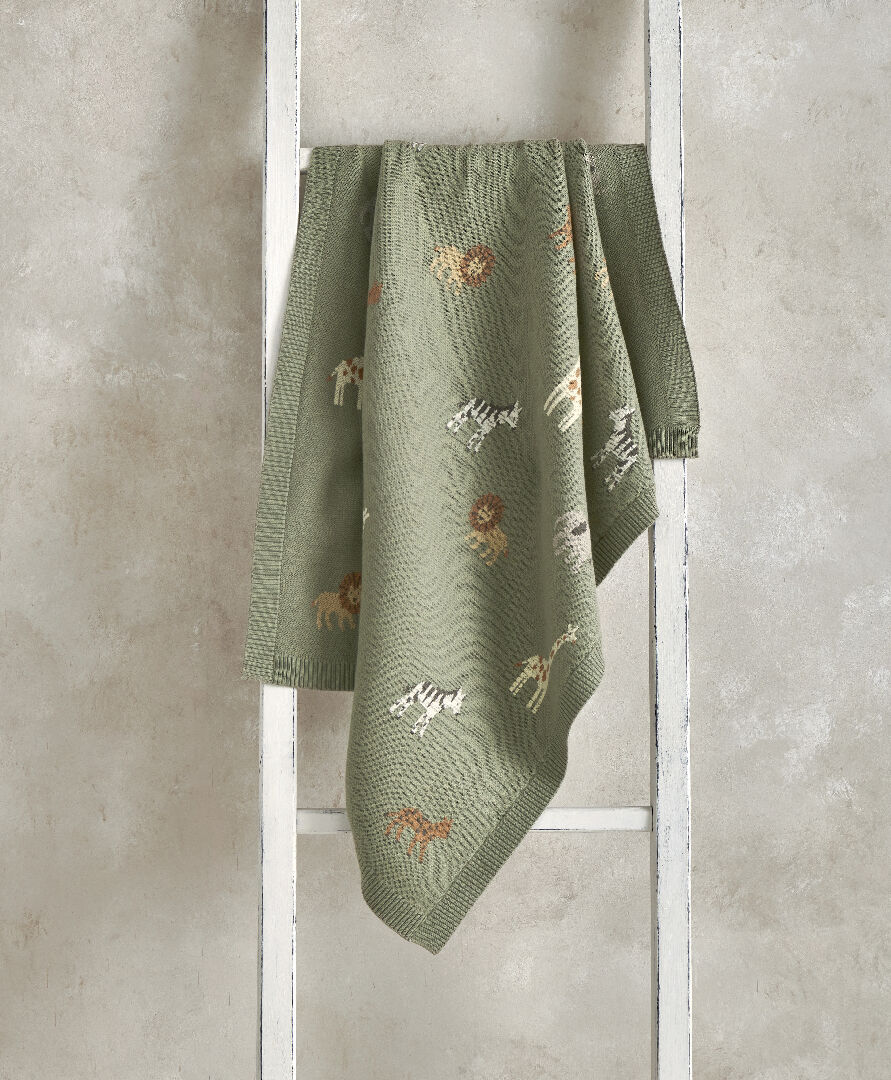 Knitted Blanket - Safari Sage image number 2