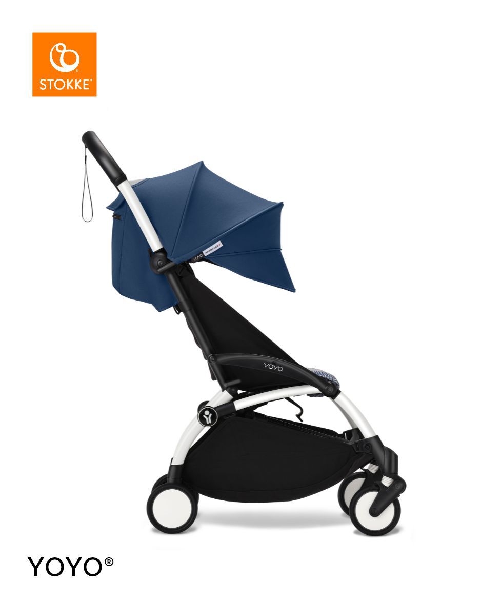 Stokke YOYO3 White Frame with 6+ Color Pack - Air France Blue & Cup Holder (3 Pieces) image number 3