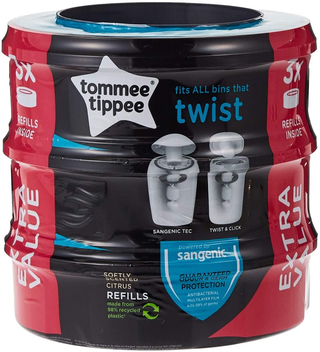 Available Now TOMMEE TIPPEE Sangenic Tec Sangenic Tec Nappy Disposal System  3x Refill Tumbler Sipper Easy Clean Valve Anytime…